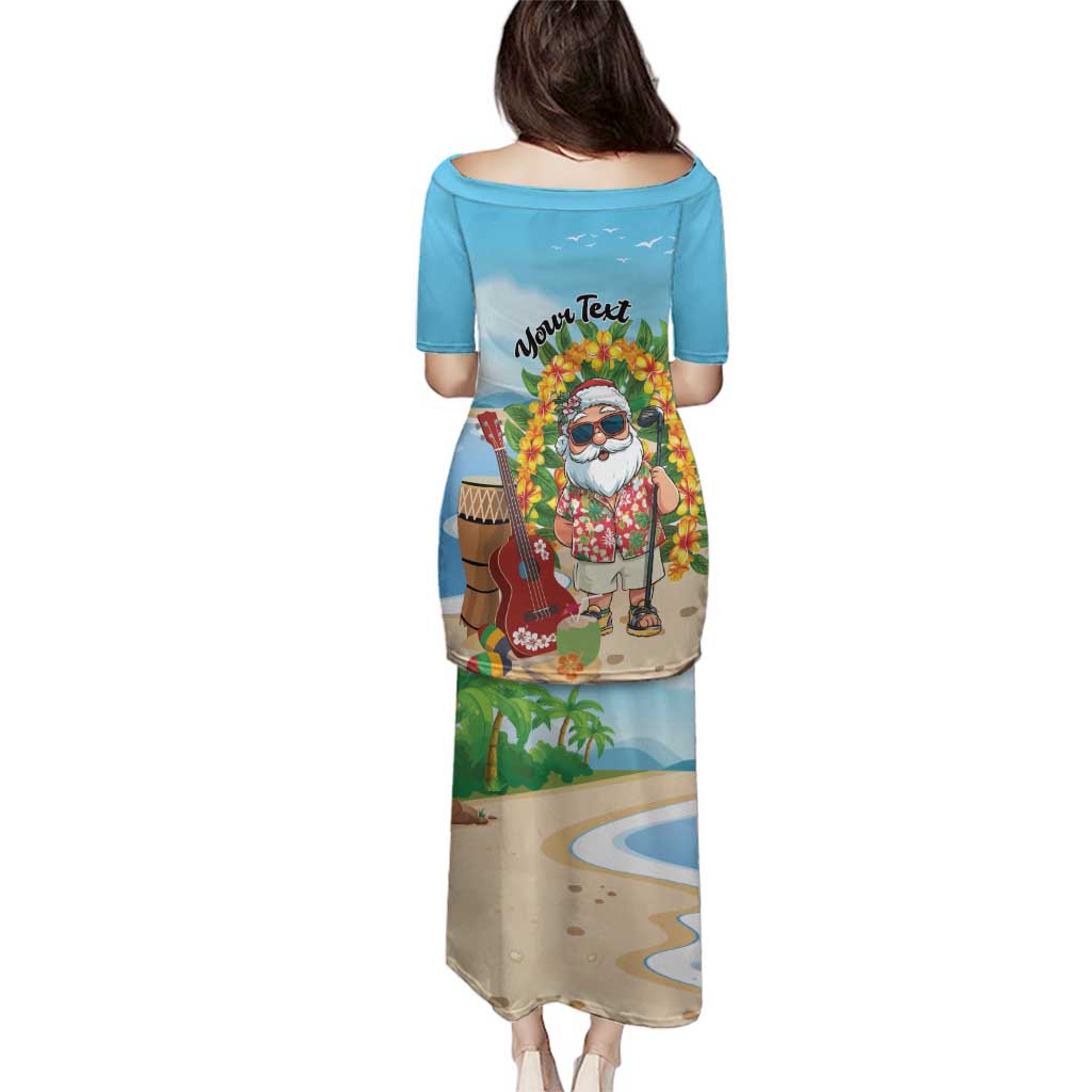 Personalized Hawaii Golf Christmas Family Matching Puletasi and Hawaiian Shirt Mele Kalikimaka Funny Golfer Santa - Wonder Print Shop