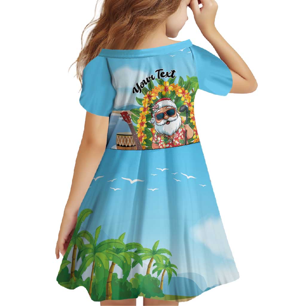 Personalized Hawaii Golf Christmas Family Matching Summer Maxi Dress and Hawaiian Shirt Mele Kalikimaka Funny Golfer Santa - Wonder Print Shop