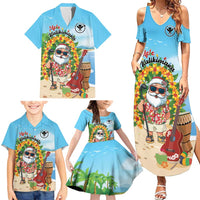 Personalized Hawaii Golf Christmas Family Matching Summer Maxi Dress and Hawaiian Shirt Mele Kalikimaka Funny Golfer Santa - Wonder Print Shop