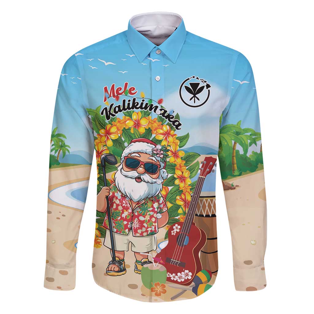 Personalized Hawaii Golf Christmas Family Matching Summer Maxi Dress and Hawaiian Shirt Mele Kalikimaka Funny Golfer Santa - Wonder Print Shop