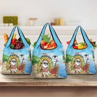 Hawaii Golf Christmas Grocery Bag Mele Kalikimaka Funny Golfer Santa - Wonder Print Shop