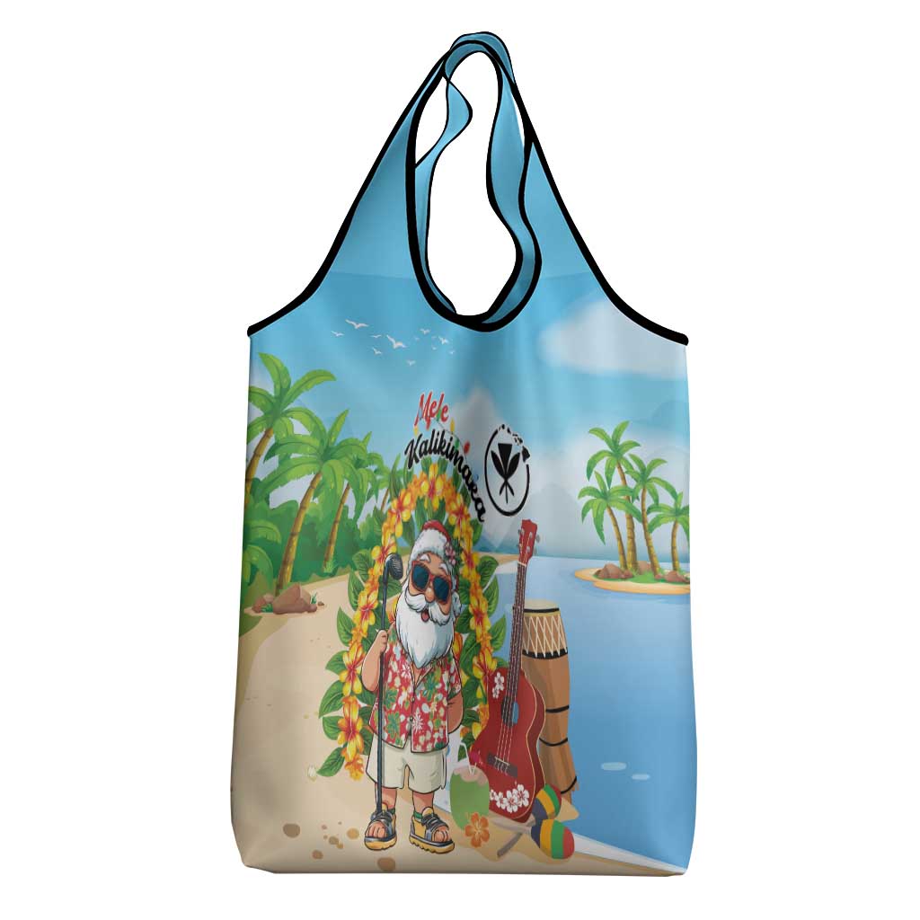 Hawaii Golf Christmas Grocery Bag Mele Kalikimaka Funny Golfer Santa - Wonder Print Shop