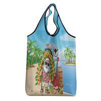 Hawaii Golf Christmas Grocery Bag Mele Kalikimaka Funny Golfer Santa - Wonder Print Shop
