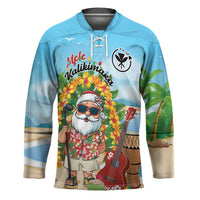 Personalized Hawaii Golf Christmas Hockey Jersey Mele Kalikimaka Funny Golfer Santa - Wonder Print Shop