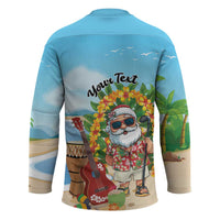 Personalized Hawaii Golf Christmas Hockey Jersey Mele Kalikimaka Funny Golfer Santa - Wonder Print Shop