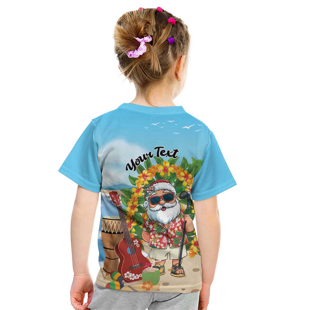 Personalized Hawaii Golf Christmas Kid T Shirt Mele Kalikimaka Funny Golfer Santa - Wonder Print Shop