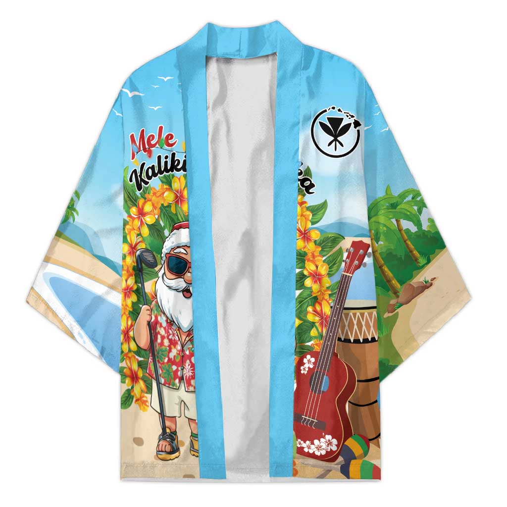 Personalized Hawaii Golf Christmas Kimono Mele Kalikimaka Funny Golfer Santa - Wonder Print Shop