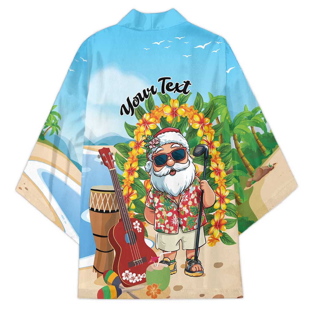 Personalized Hawaii Golf Christmas Kimono Mele Kalikimaka Funny Golfer Santa - Wonder Print Shop