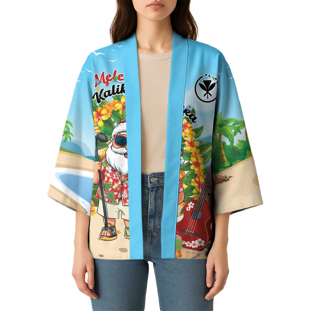 Personalized Hawaii Golf Christmas Kimono Mele Kalikimaka Funny Golfer Santa - Wonder Print Shop