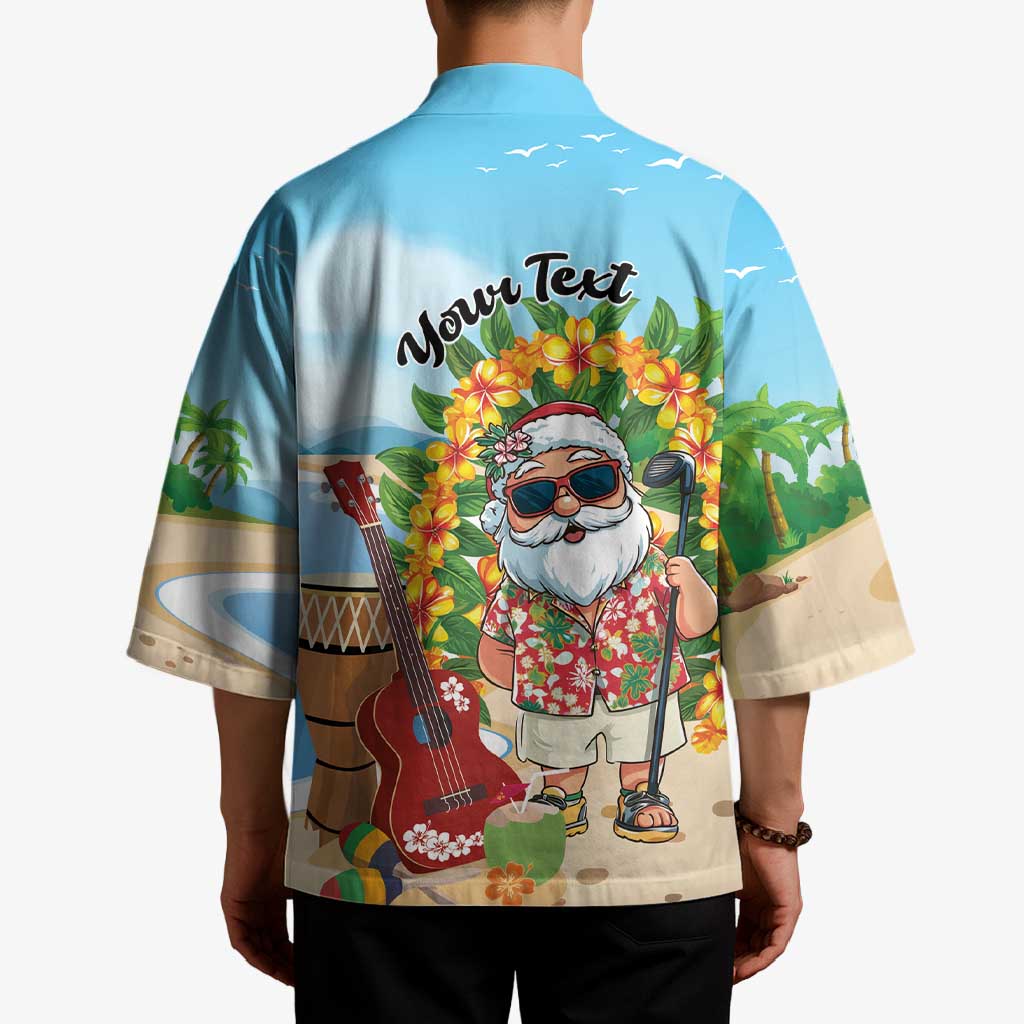 Personalized Hawaii Golf Christmas Kimono Mele Kalikimaka Funny Golfer Santa - Wonder Print Shop