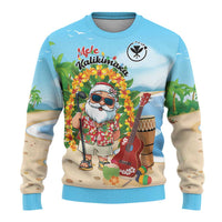Personalized Hawaii Golf Christmas Ugly Christmas Sweater Mele Kalikimaka Funny Golfer Santa - Wonder Print Shop