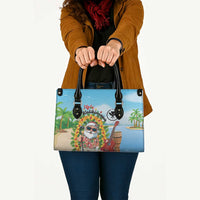 Hawaii Golf Christmas Leather Bag Mele Kalikimaka Funny Golfer Santa - Wonder Print Shop