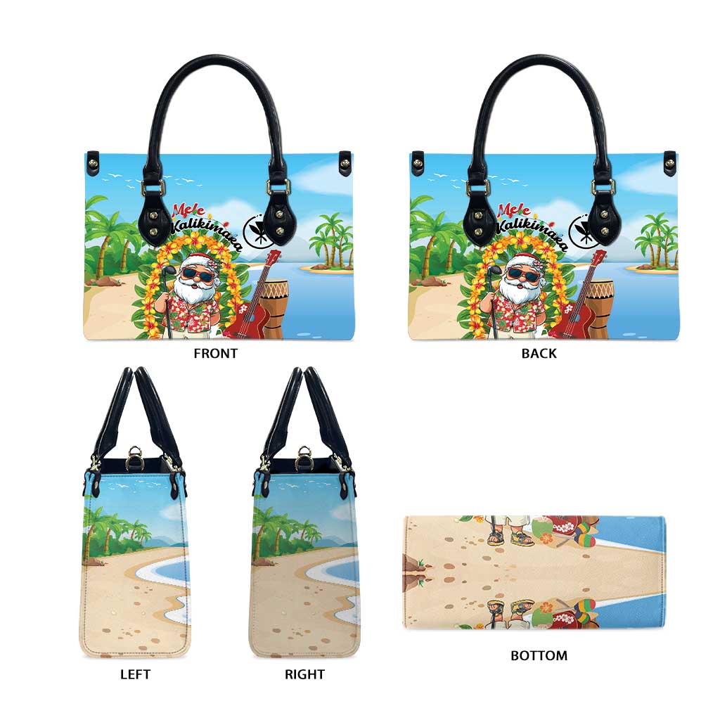 Hawaii Golf Christmas Leather Bag Mele Kalikimaka Funny Golfer Santa - Wonder Print Shop