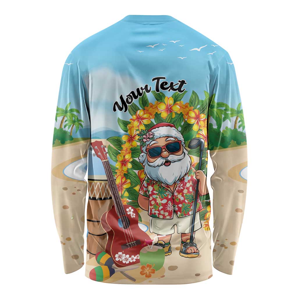 Personalized Hawaii Golf Christmas Long Sleeve Shirt Mele Kalikimaka Funny Golfer Santa - Wonder Print Shop