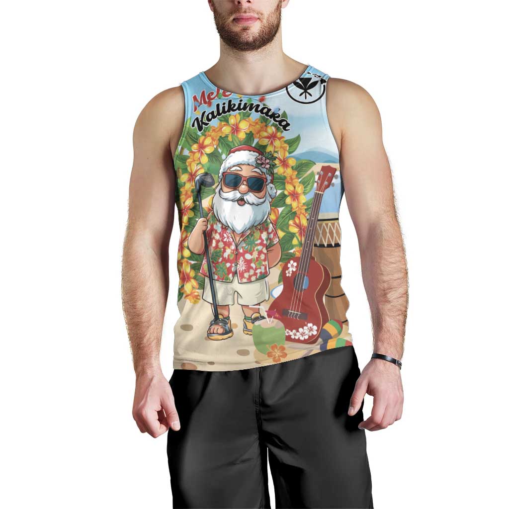 Personalized Hawaii Golf Christmas Men Tank Top Mele Kalikimaka Funny Golfer Santa - Wonder Print Shop