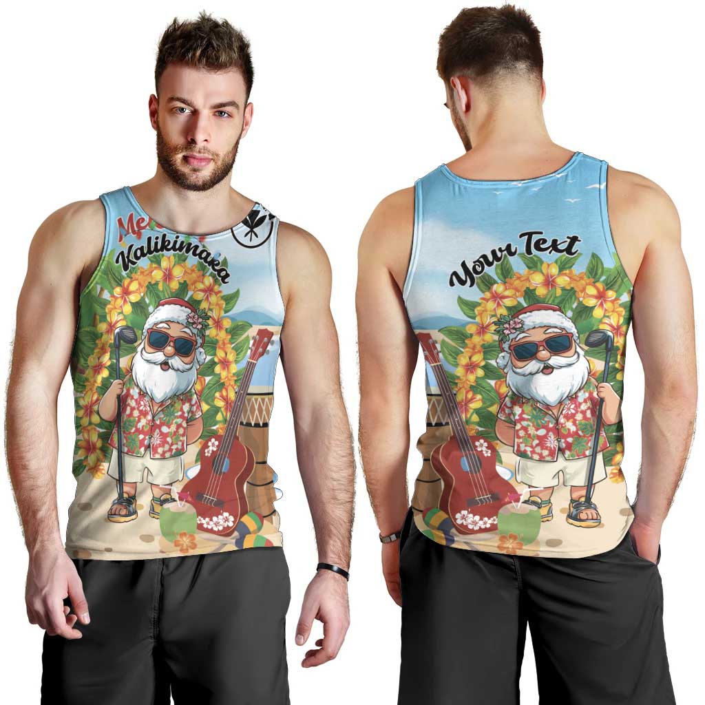 Personalized Hawaii Golf Christmas Men Tank Top Mele Kalikimaka Funny Golfer Santa - Wonder Print Shop