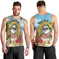 Personalized Hawaii Golf Christmas Men Tank Top Mele Kalikimaka Funny Golfer Santa - Wonder Print Shop