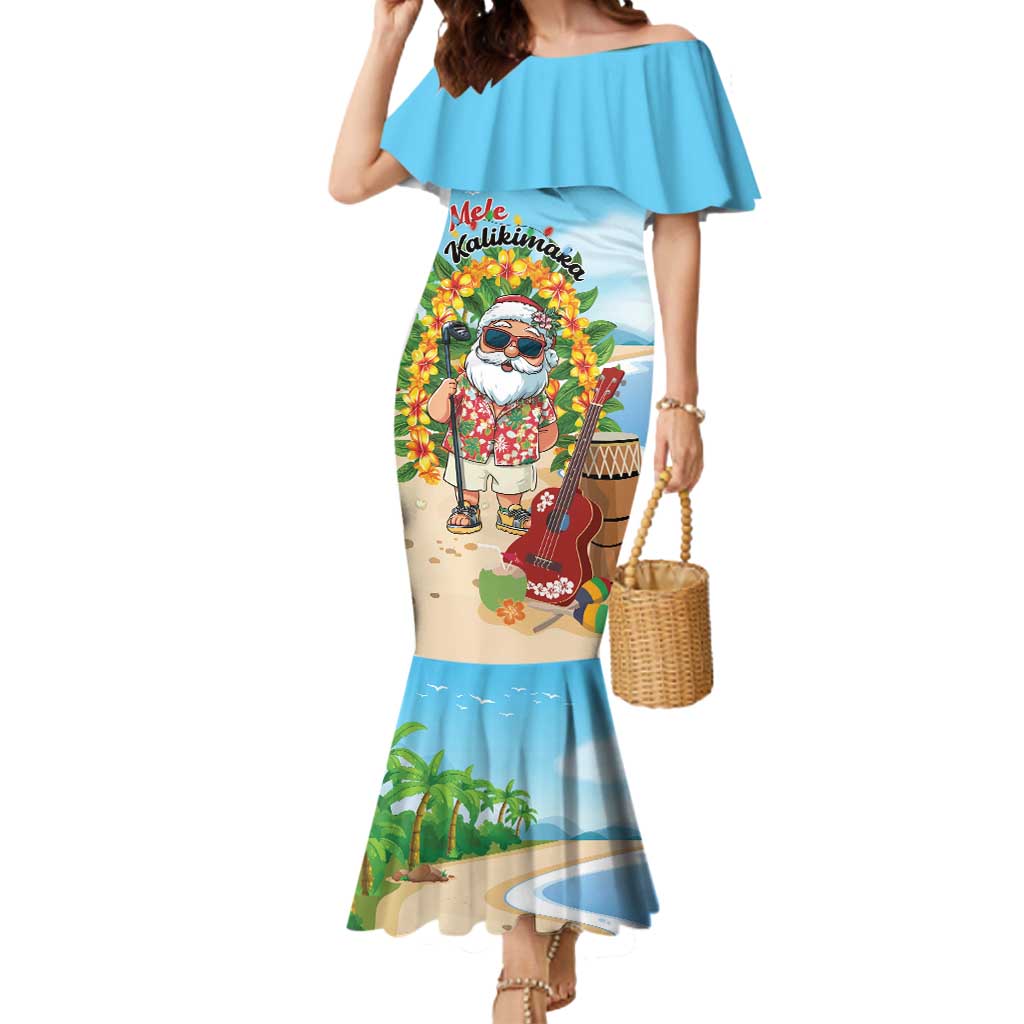 Personalized Hawaii Golf Christmas Mermaid Dress Mele Kalikimaka Funny Golfer Santa - Wonder Print Shop