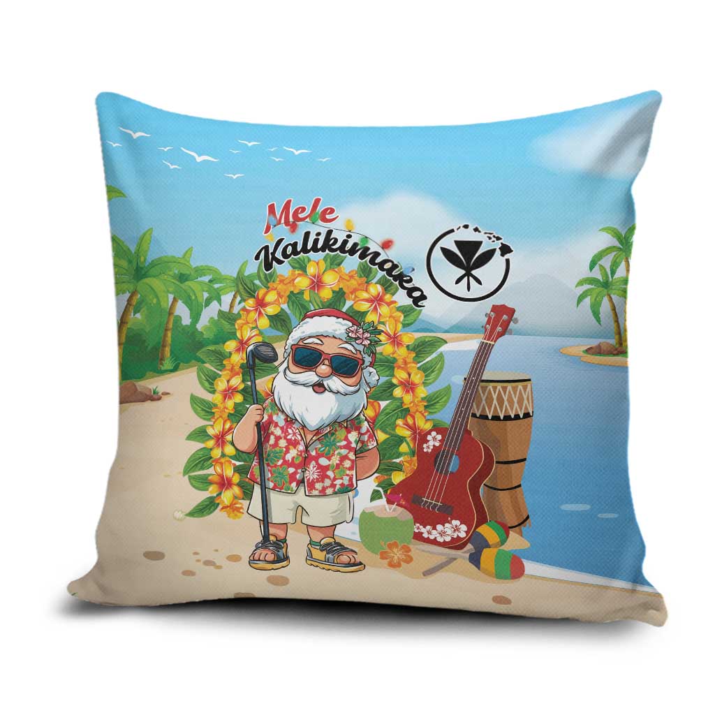 Hawaii Golf Christmas Pillow Cover Mele Kalikimaka Funny Golfer Santa - Wonder Print Shop