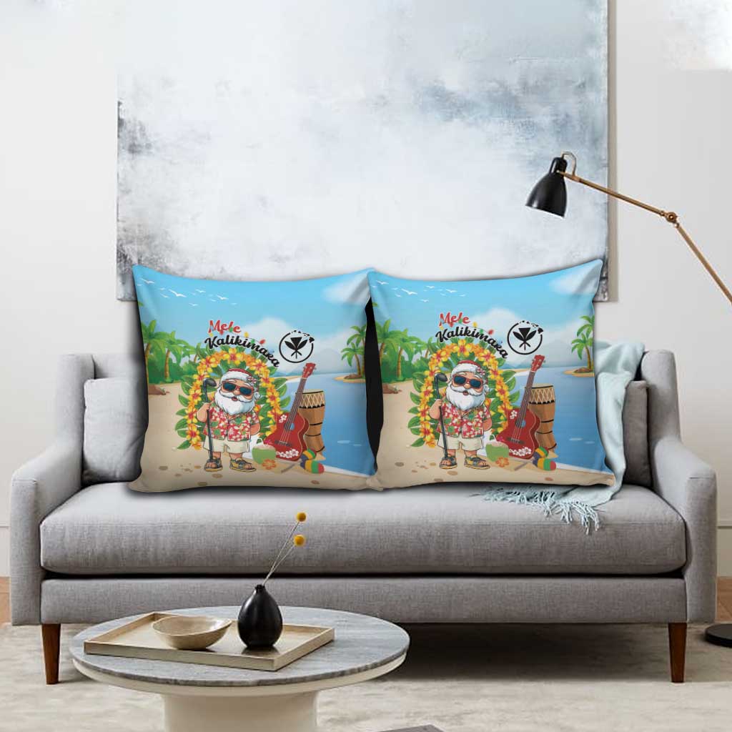 Hawaii Golf Christmas Pillow Cover Mele Kalikimaka Funny Golfer Santa - Wonder Print Shop
