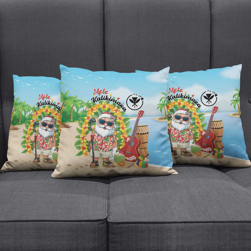Hawaii Golf Christmas Pillow Cover Mele Kalikimaka Funny Golfer Santa - Wonder Print Shop