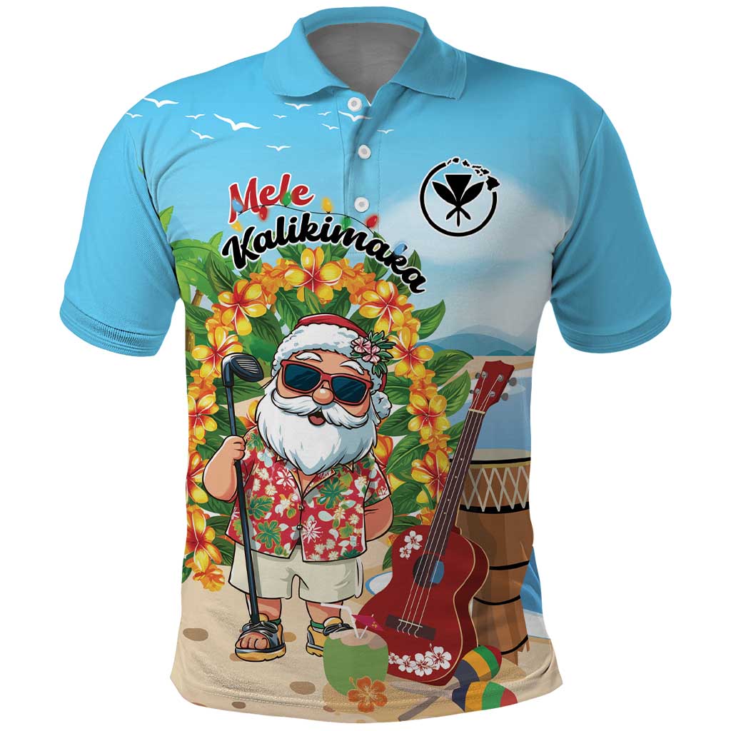 Personalized Hawaii Golf Christmas Polo Shirt Mele Kalikimaka Funny Golfer Santa - Wonder Print Shop