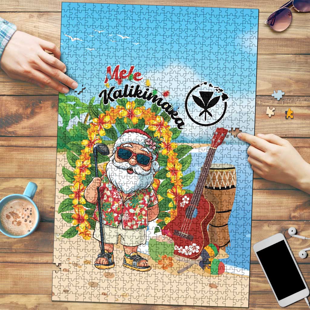 Hawaii Golf Christmas Puzzle Mele Kalikimaka Funny Golfer Santa - Wonder Print Shop