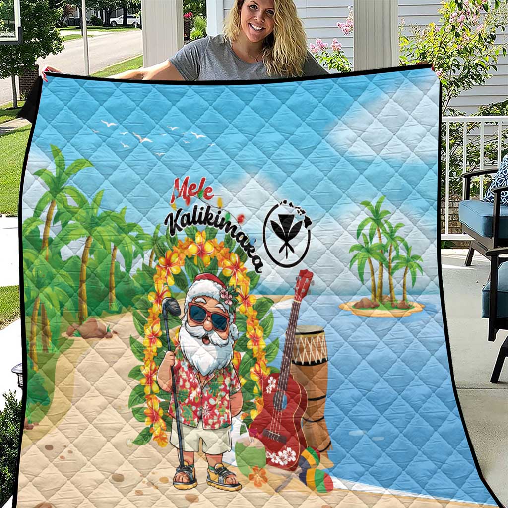Hawaii Golf Christmas Quilt Mele Kalikimaka Funny Golfer Santa - Wonder Print Shop