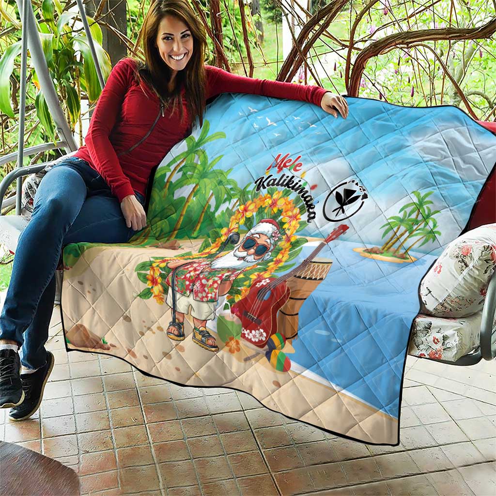 Hawaii Golf Christmas Quilt Mele Kalikimaka Funny Golfer Santa - Wonder Print Shop
