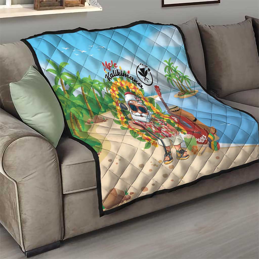 Hawaii Golf Christmas Quilt Mele Kalikimaka Funny Golfer Santa - Wonder Print Shop