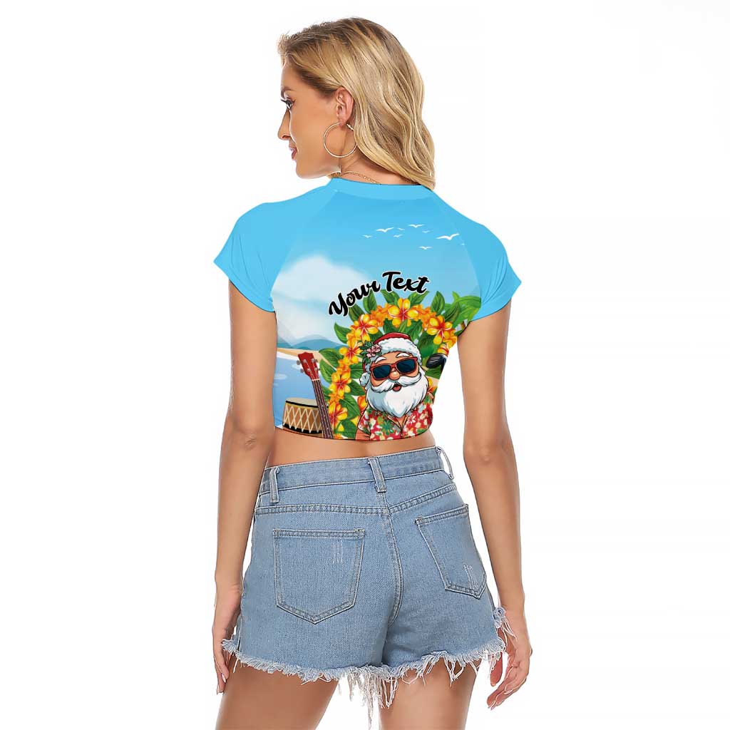 Personalized Hawaii Golf Christmas Raglan Cropped T Shirt Mele Kalikimaka Funny Golfer Santa - Wonder Print Shop