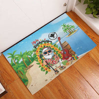 Hawaii Golf Christmas Rubber Doormat Mele Kalikimaka Funny Golfer Santa - Wonder Print Shop