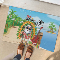 Hawaii Golf Christmas Rubber Doormat Mele Kalikimaka Funny Golfer Santa - Wonder Print Shop
