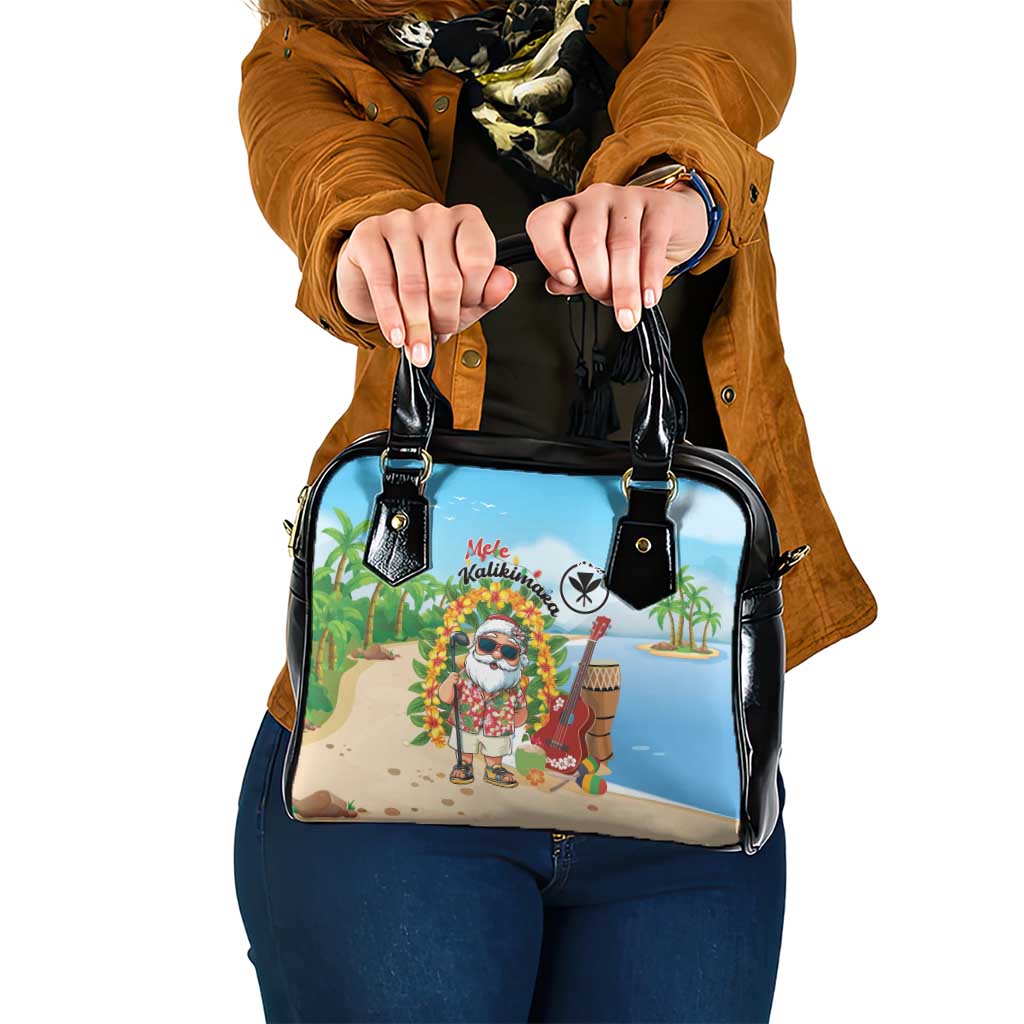 Hawaii Golf Christmas Shoulder Handbag Mele Kalikimaka Funny Golfer Santa - Wonder Print Shop