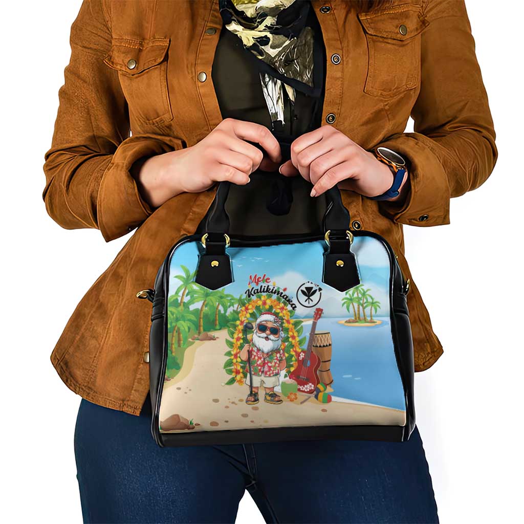 Hawaii Golf Christmas Shoulder Handbag Mele Kalikimaka Funny Golfer Santa - Wonder Print Shop