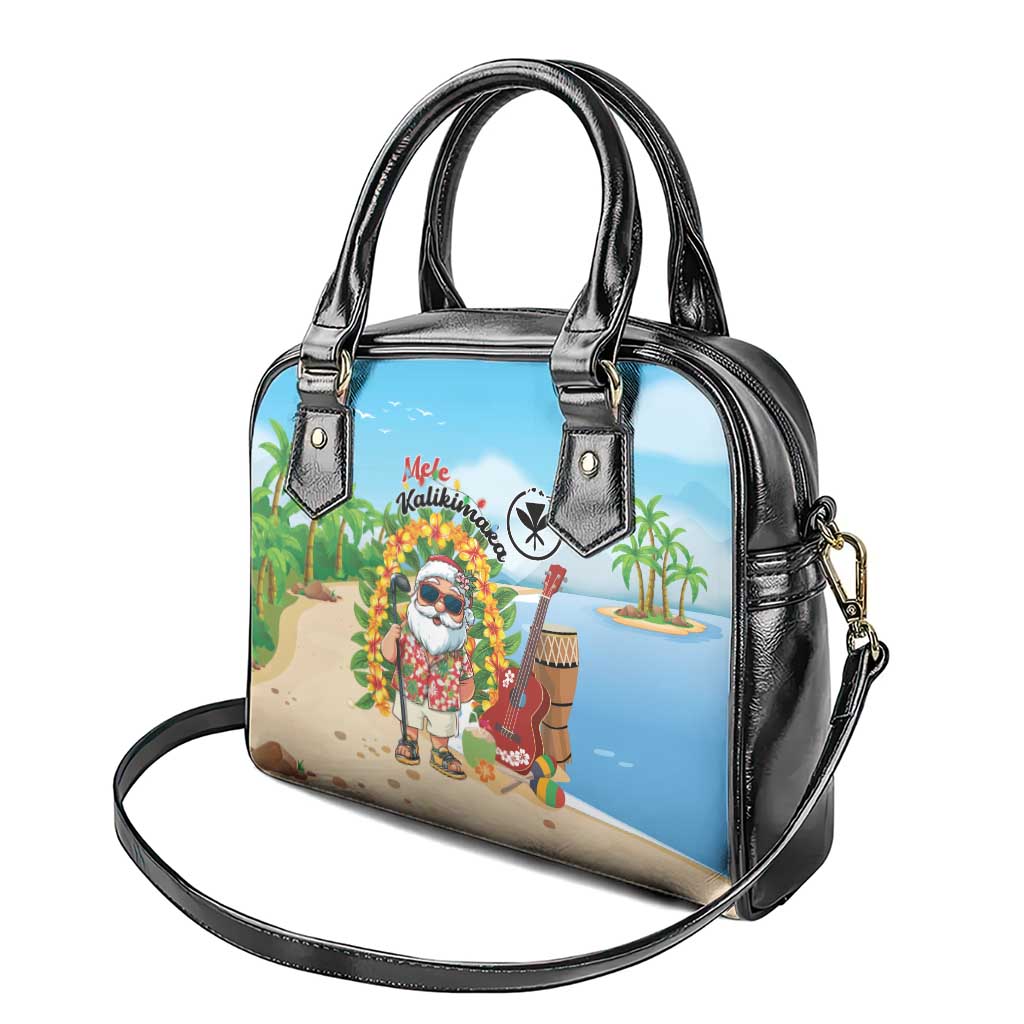 Hawaii Golf Christmas Shoulder Handbag Mele Kalikimaka Funny Golfer Santa - Wonder Print Shop