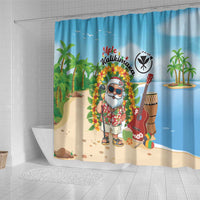 Hawaii Golf Christmas Shower Curtain Mele Kalikimaka Funny Golfer Santa - Wonder Print Shop