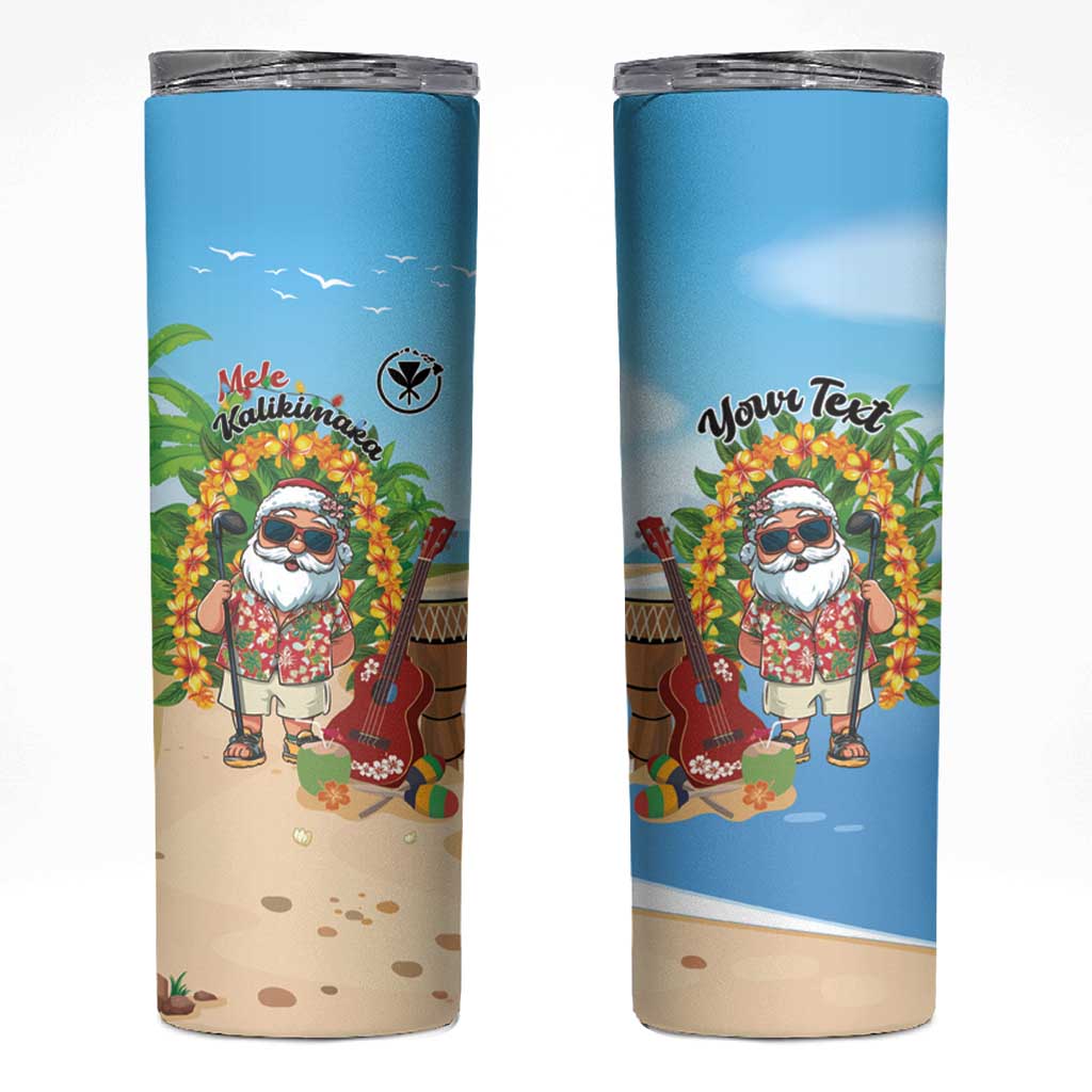 Personalized Hawaii Golf Christmas Skinny Tumbler Mele Kalikimaka Funny Golfer Santa - Wonder Print Shop