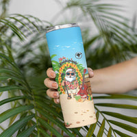 Personalized Hawaii Golf Christmas Skinny Tumbler Mele Kalikimaka Funny Golfer Santa - Wonder Print Shop