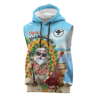 Personalized Hawaii Golf Christmas Sleeveless Hoodie Mele Kalikimaka Funny Golfer Santa - Wonder Print Shop