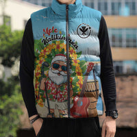 Personalized Hawaii Golf Christmas Sleeveless Puffer Jacket Mele Kalikimaka Funny Golfer Santa - Wonder Print Shop