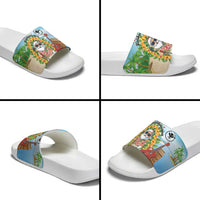 Hawaii Golf Christmas Slide Sandals Mele Kalikimaka Funny Golfer Santa - Wonder Print Shop