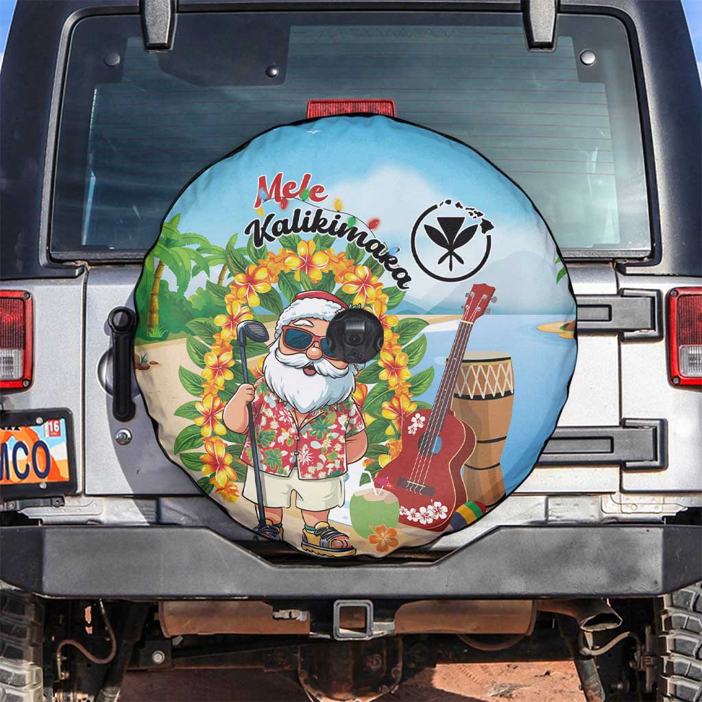 Hawaii Golf Christmas Spare Tire Cover Mele Kalikimaka Funny Golfer Santa - Wonder Print Shop