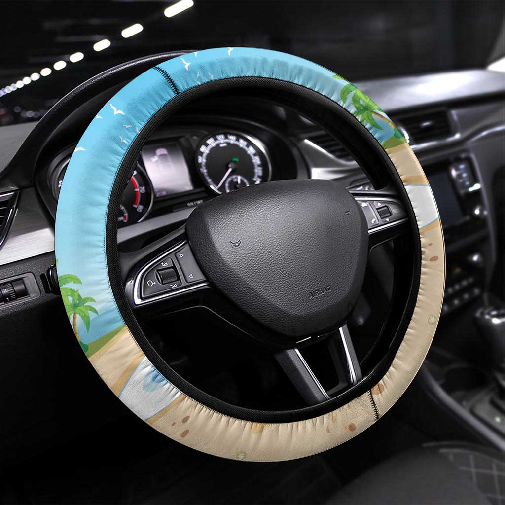 Hawaii Golf Christmas Steering Wheel Cover Mele Kalikimaka Funny Golfer Santa - Wonder Print Shop
