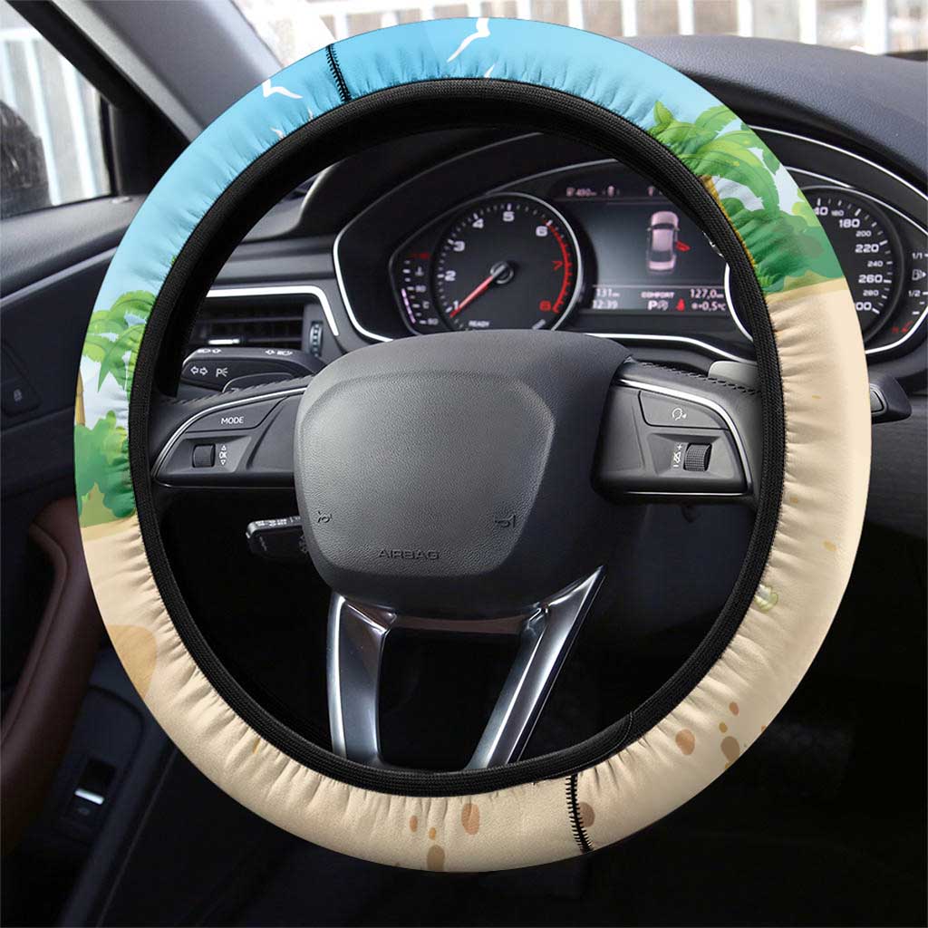 Hawaii Golf Christmas Steering Wheel Cover Mele Kalikimaka Funny Golfer Santa - Wonder Print Shop