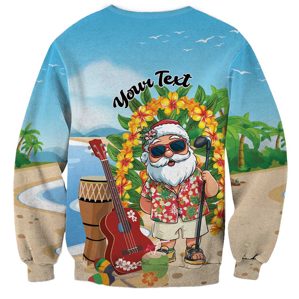 Personalized Hawaii Golf Christmas Sweatshirt Mele Kalikimaka Funny Golfer Santa - Wonder Print Shop