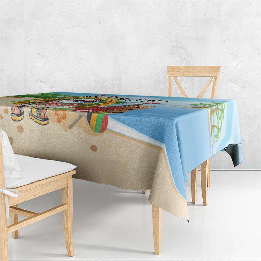 Hawaii Golf Christmas Tablecloth Mele Kalikimaka Funny Golfer Santa - Wonder Print Shop