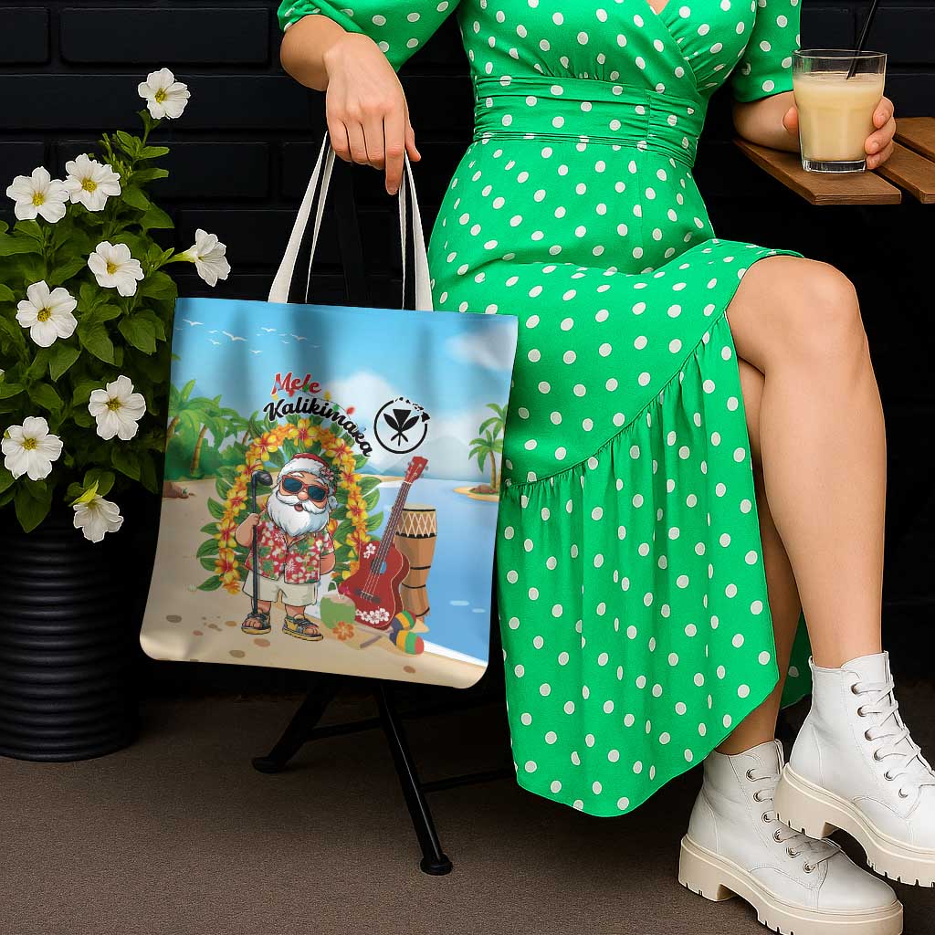 Hawaii Golf Christmas Tote Bag Mele Kalikimaka Funny Golfer Santa - Wonder Print Shop