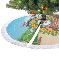 Hawaii Golf Christmas Tree Skirt Mele Kalikimaka Funny Golfer Santa - Wonder Print Shop