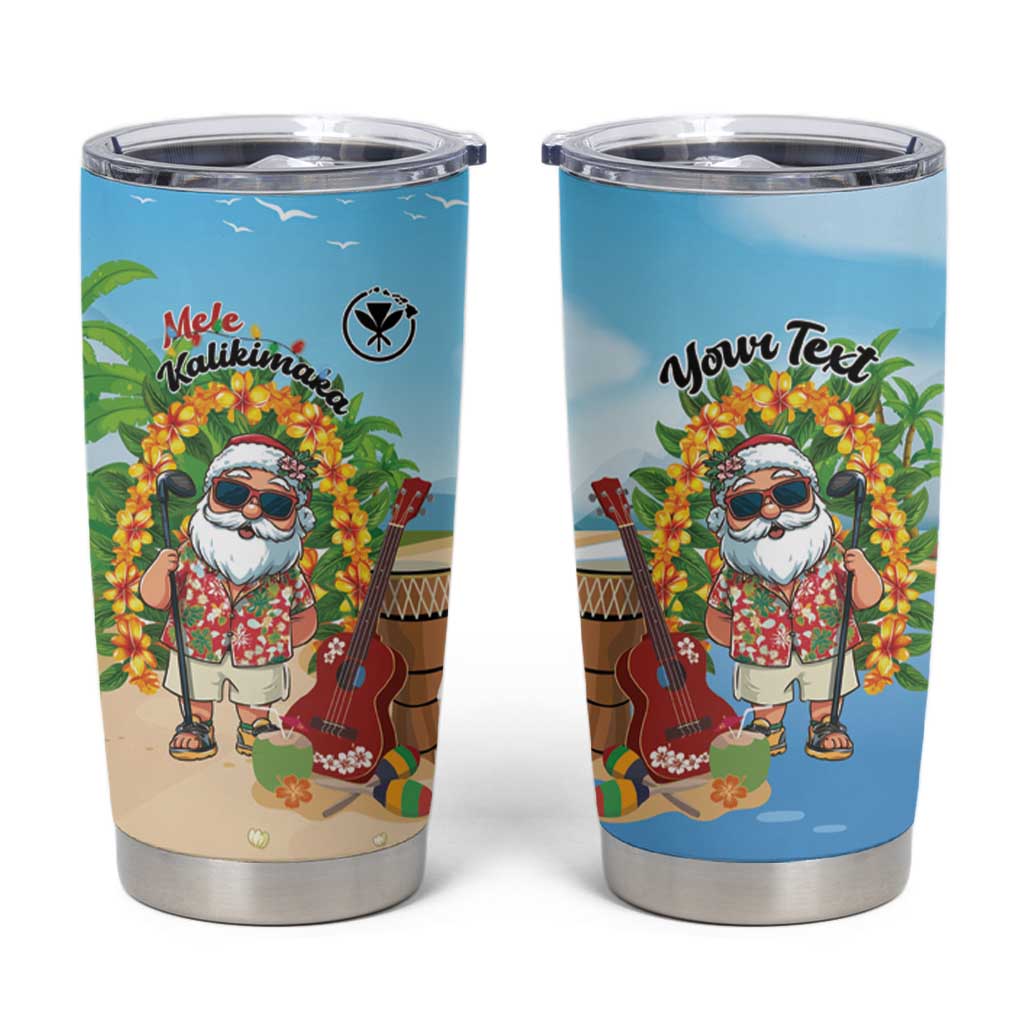 Personalized Hawaii Golf Christmas Tumbler Cup Mele Kalikimaka Funny Golfer Santa - Wonder Print Shop
